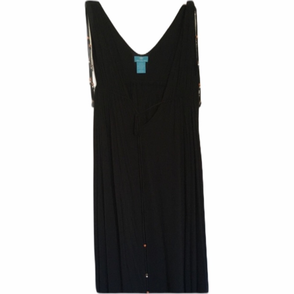 Akualani Black Maxi Dress with Bead Details